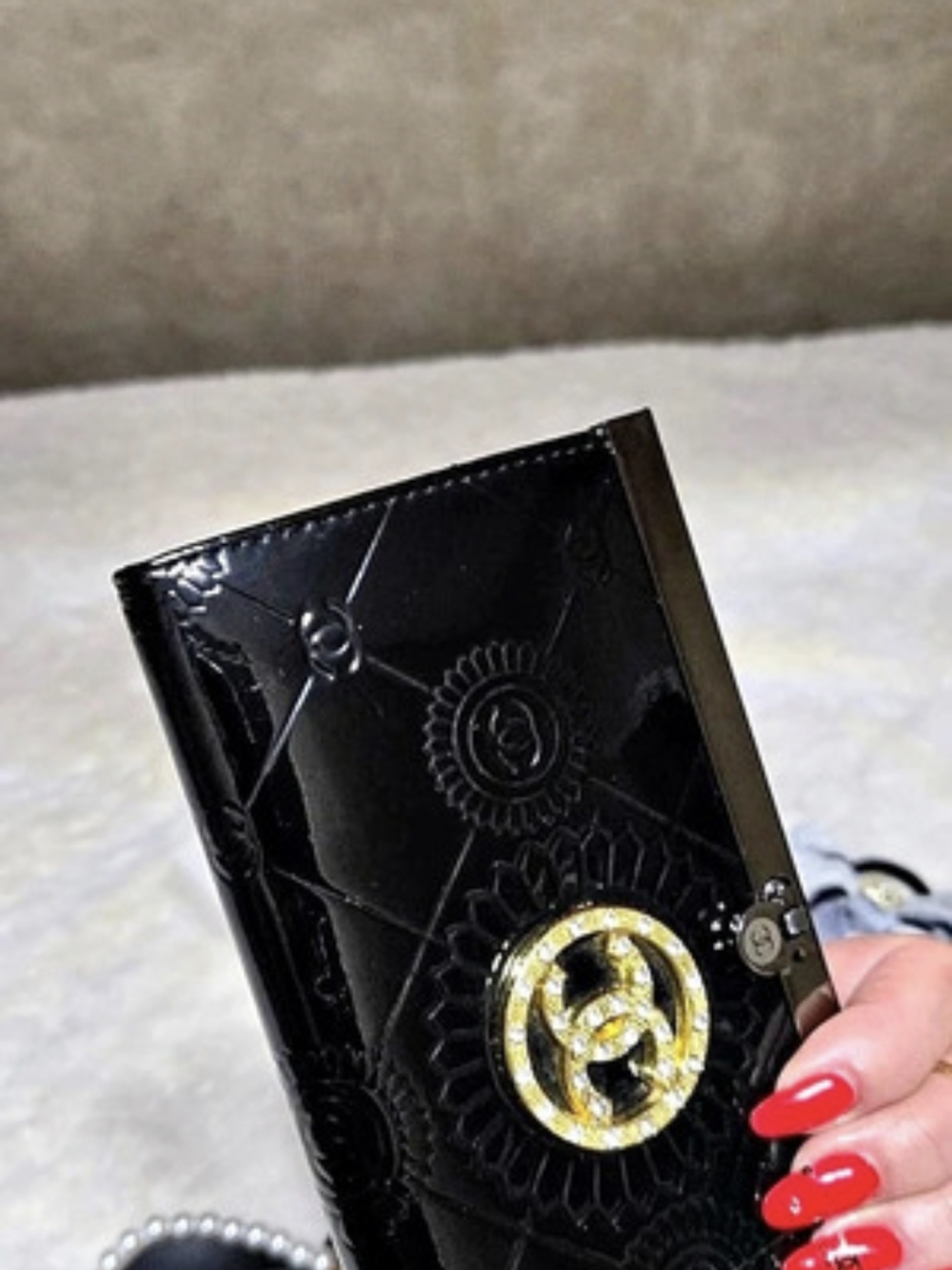 Black Clutch with Jeweled